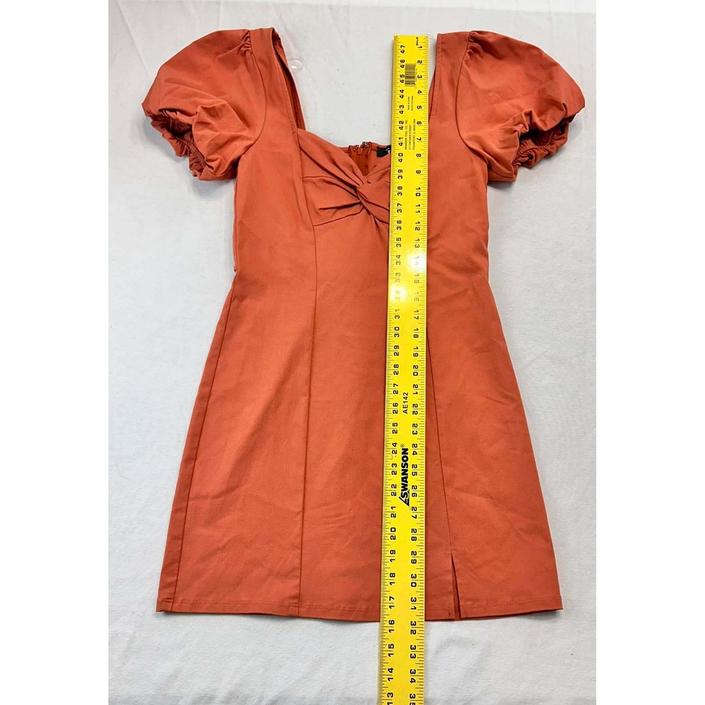 Trixxi‎ Cottagecore Rust Puff Sleeve Dress Womens M - Picture 7 of 8